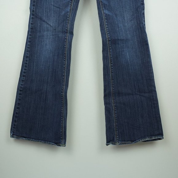 American Eagle Dark Wash Double Button Zipper Fly Stretch Artist Jeans Size 4 - Picture 2 of 8